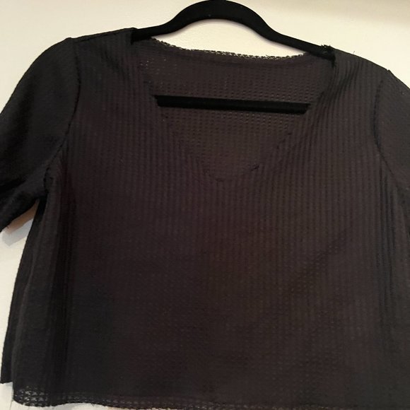 Shein Black V Neck Crop Top / Size S / NWT‎ - Picture 7 of 12